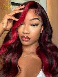 Chinalacewig Vacation Style Highlight Red Color Two wigs $279 13x4 HD Lace Front Wig CD010