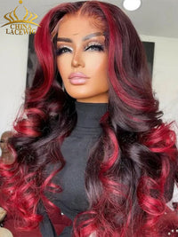 Chinalacewig Vacation Style Highlight Red Color Two wigs $279 13x4 HD Lace Front Wig CD010