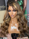 Chinalacewig Highlight Honey Brown Color Body Wave Glueless HD Invisible Lace Wigs HG05