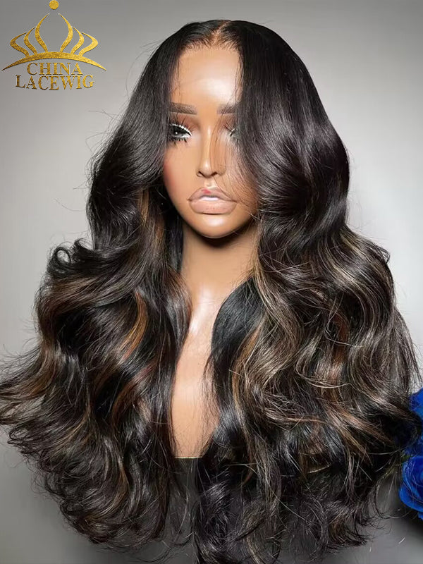 Chinalacewig 8x6 Royal 007 Lace Wig Highlight Color Wear &Go Breathable Cap Wig CL016