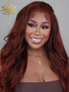 Chinalacewig 8x6 Royal 007 Lace Wig Reddish Color Wear &Go Breathable Cap Wig CL015