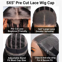 Chinalacewig Wear Go Pre Cut HD Lace 5*5 Closure Layer Wig Quick & Easy Glueless Wig With Breathable Cap Air Wig CS05