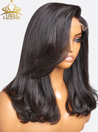 Chinalacewig Wear Go Pre Cut HD Lace 5*5 Closure Layer Wig Quick & Easy Glueless Wig With Breathable Cap Air Wig CS05