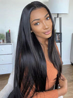Buy 1 Get 1 Free Wig Chinalacewig 8x6 Royal 007 Lace Wig Natural Black Color Silk Straight Wear &Go Breathable Cap Wig CL021