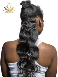 Chinalacewig Natural Color Brazilian Hair PU Clip In Extension CF524