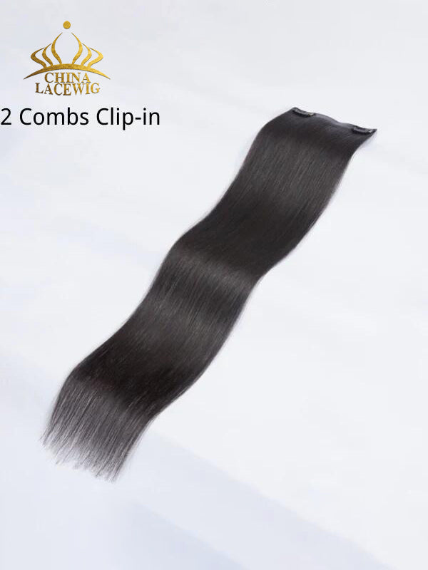 Chinalacewig Straight Natural Color Brazilian Hair Clip In Extension CF523