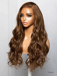 Chinalacewig High Quality Human Hair Wigs HD Lace Brown Highlights Wig CH01