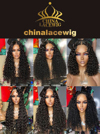 Chinalacewig 50% Off Limited 1 Piece For Natural Color& #1B Curly& Wavy 100% Virgin Human Hair Wig