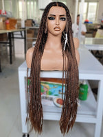 Chinalacewig Beyoncé Honey Blonde Knotless Braid Wig Swiss Full Lace with Human Hair Roots