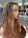 Chinalacewig Beyoncé Honey Blonde Knotless Braid Wig Swiss Full Lace with Human Hair Roots