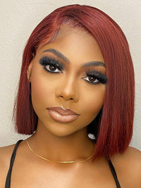 $79 Get 2 Wigs Limited Sale Natural Color& Red Brown Color C Part Lace Front Bob Wig Combo Deal LT04