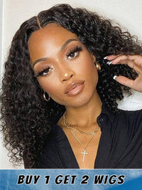 Buy 1 Get 1 Free Wig Chinalacewig 8x6 Royal 007 Lace Wig Curly Bob Wear &Go Breathable Cap Wig CL022