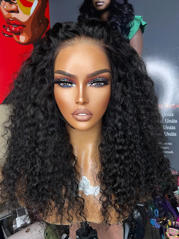 Chinalacewig 50% Off Limited 1 Piece For 13x4 HD Lace Front Natural Color Curly Wig 100% Virgin Human Hair Wig 