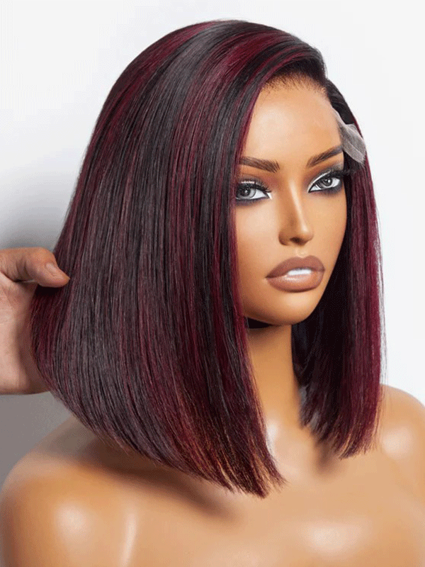 $79 Get 2 Wigs Limited Sale Natural Color& Highlight Color C Part Lace Front Bob Wig Combo Deal LT02