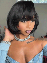 $79 Get 2 Wigs Limited Sale Natural Color& Red Brown Color C Part Lace Front Bob Wig Combo Deal LT04