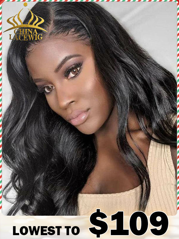 Chinalacewig 2024 New Year Sale Long Thick 180% Body Wavy Pre Plucked Hairline 360 Lace Frontal Wigs CF175