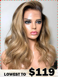 Chinalacewig Ombre Blonde Color 13x4 Lace Front Wigs Virgin Human Hair With Bleached Knots CF318