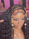 Chinalacewig Custom Wig 100% Human Virgin Hair 5x5 HD Lace Wig Braid Wig Curly High End Wig Custom02