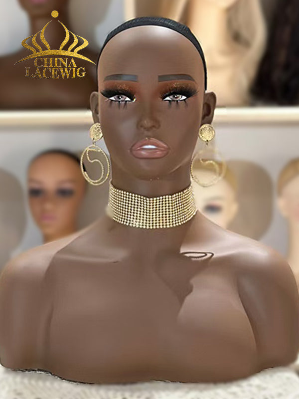 Realistic Female Mannequin Head for Wig Hat and Jewelry Display