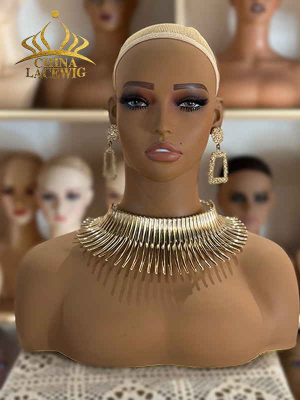 Realistic Female Mannequin Head for Wig Hat and Jewelry Display