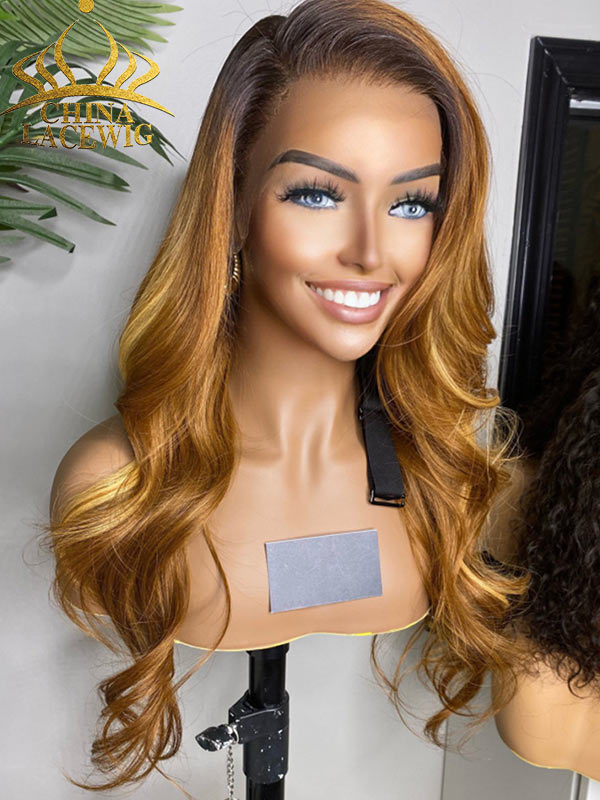 Chinalacewig 2021 Christmas Sale Highlights Brown Glueless 360 HD Lace Wig NCF162