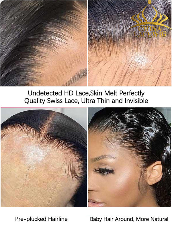 Undetectable HD Lace Body Wave Lace Front Wig With Pre-plucked Hairline CF035