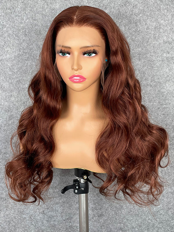 Chinalacewig 30A Custom Color 13x6 Lace Frontal Wig Bleached Knots Human Virgin Hair C011