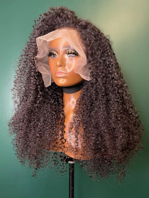 Brazilian Virgin Human Hair Kinky Curly 360 Lace Front Wigs With Babyhair CF481