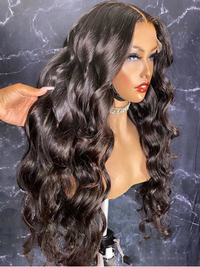 Chinalacewig 360 HD Lace Malaysian Virgin Hair Pre-Plucked Natural Hairline Wavy Wig NCF98