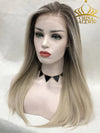 Chinalacewig Custom Wig Lace Frontal 18 inches Bleached Knots Human Virgin Hair C07