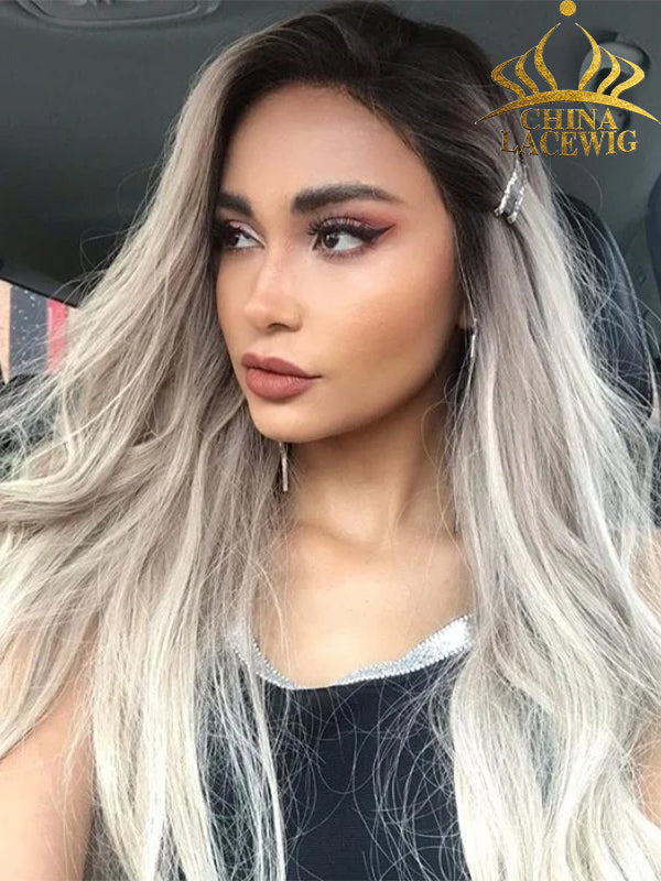 Chinalacewig Custom Wig Lace Frontal 18 inches Bleached Knots Human Virgin Hair C07