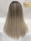 Chinalacewig Custom Wig Lace Frontal 18 inches Bleached Knots Human Virgin Hair C07