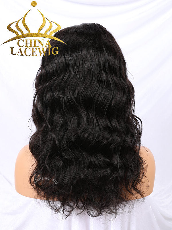 Chinalacewig Glueless Full HD Lace Natural Wave Wig With Preplucked Hairline CF460