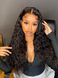 Chinalacewig Human Hair Wigs Virgin Brazilian Water Wave Hair Wigs Full HD Lace Wig CF393