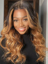 Chinalacewig Side Part 13x6 Body Wave Transparent Lace Front Wig With Bleached Knots NCF 124