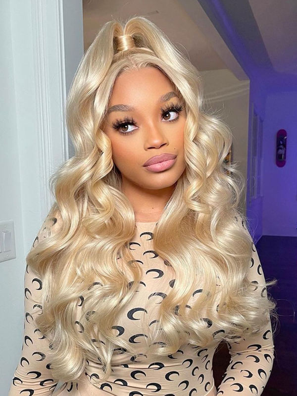 Glueless For Beginners Gorgeous Blonde  Human Hair 13x4 Transparent Lace Front Wig NCF95