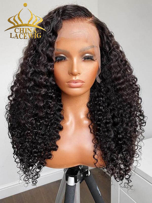 Chinalacewig HD Film Lace 13x6 Lace Front Wig Deep Curly Wigs With Bleached Knots CF281