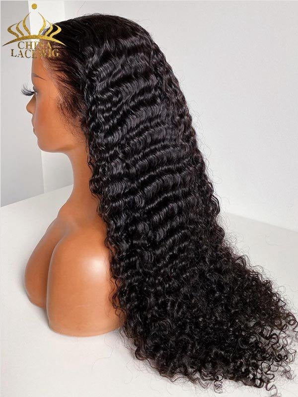 Chinalacewig Undetectable HD Lace Curly 13X4 Lace Front Wigs With Pre-plucked Natural Hairline CF292