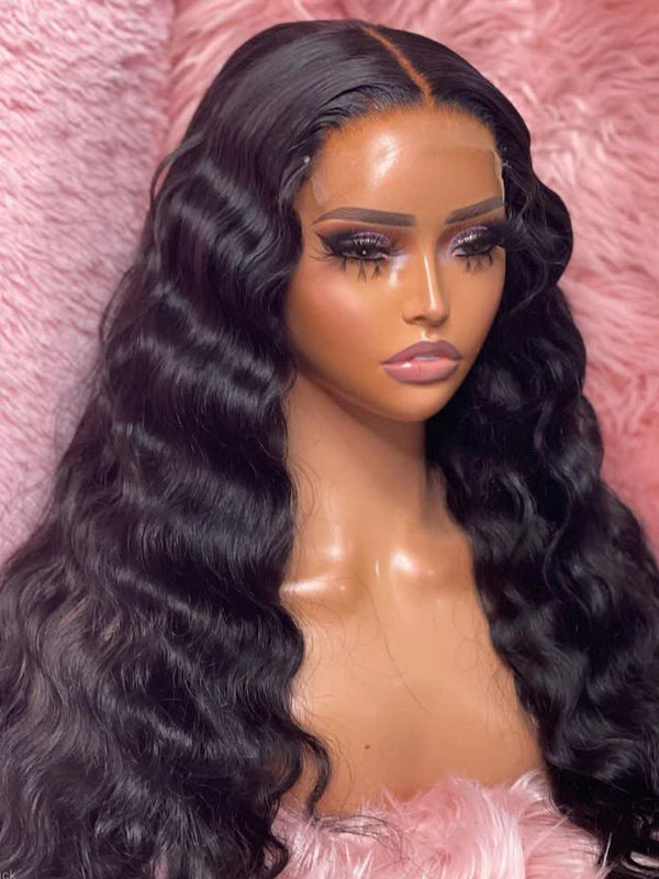  Chinalacewig Deep Wave 13×6 HD Lace VirginHuman Hair Wig With Pre Plucked NCF88china lace wigs  shop human hair wigs wigs for women