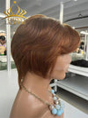 Chinalacewig Ombre Blonde Short Pixie Cut 100% Human Virgin Brazilian Hair Lace Front Wigs CF560