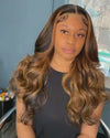 Chinalacewig Undetectable HD Film Lace Wave 150% Highlight Color 13x6 Lace Front Wig CF435